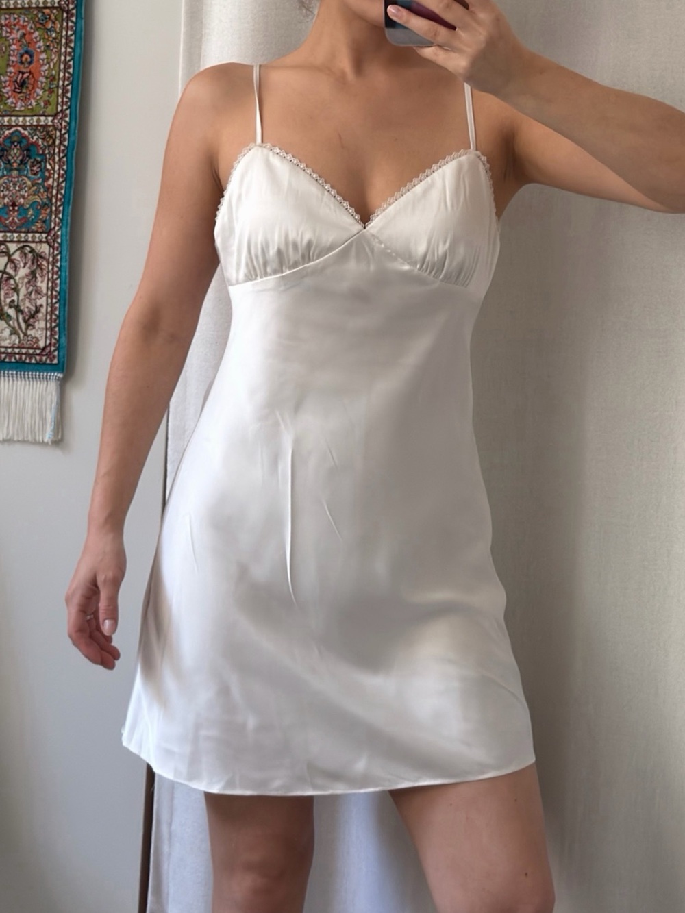 Aritzia Sunday Best Slip Dress White Lacy Mini